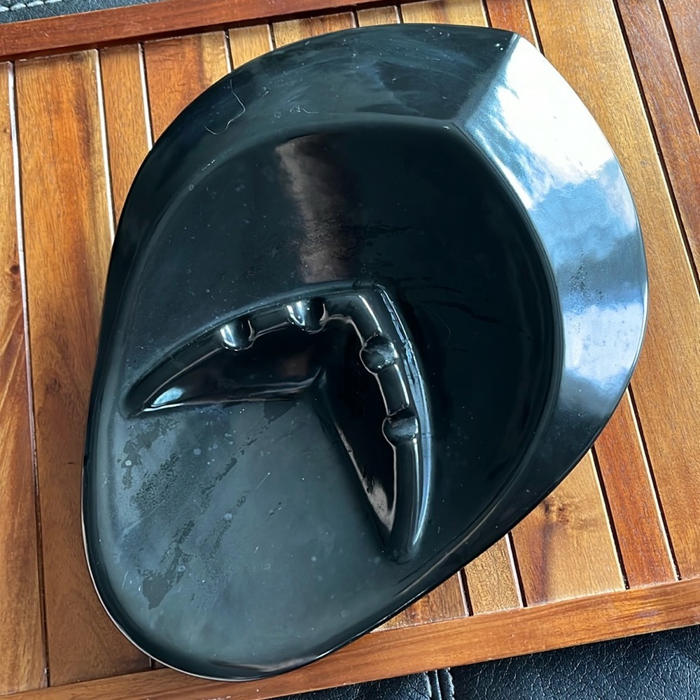 Large MCM vintage black ceramic ashtray​